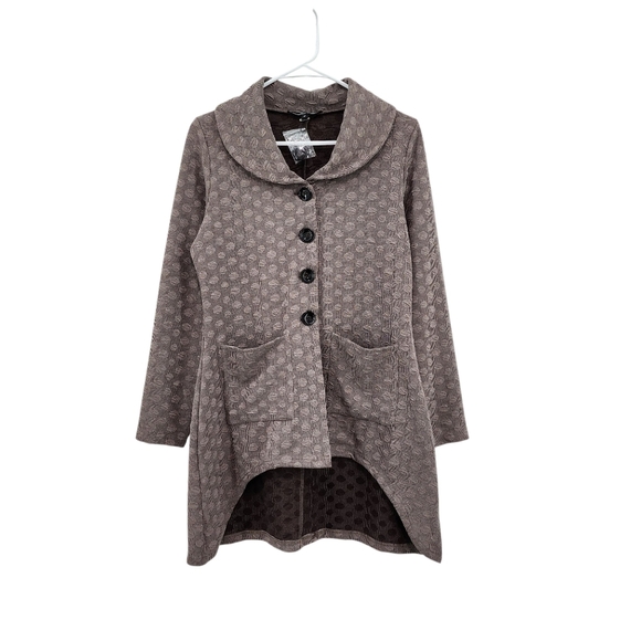 Zashi Vintage Women's Retro Asymmetrical Polka Dots Button Front Jacket - M - Picture 1 of 8